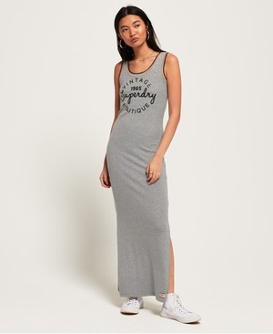 Superdry Rainbow Rib Maxi Női Ruhák Szürke | BMFPE0562